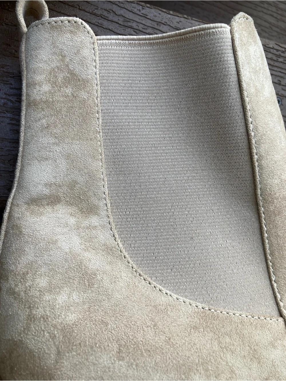 Lane Bryant Size 12W tan faux suede chunky lug sole ankle boots